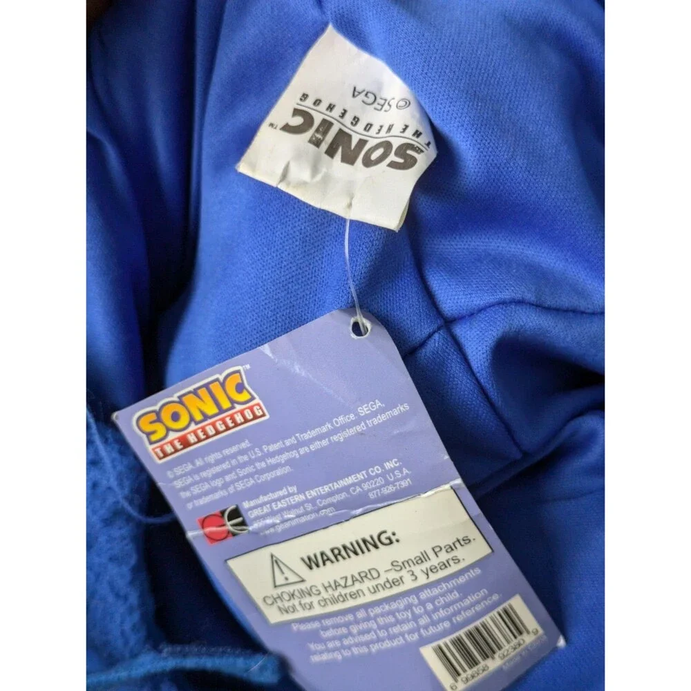 Sonic The Hedgehog Costume Headpiece Fleece Hat Accessory & TShirt L Youth